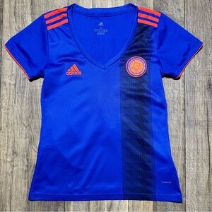 Adidas Colombia National Team #9 Genesis Soccer Jersey Womens Size Small Blue